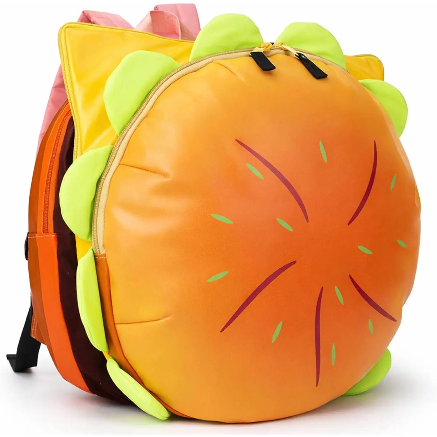Hamburger Shape Graphic Backpack for Women - Multi-Compartment Bag for Adults, Ideal for School & Office Supplies (Computers & Office, School Stationery Essentials), Backpacks For Women