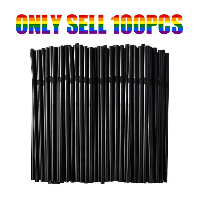 100pcs Straw, Cocktail Decorative Straw, Bent Tip for Beverages, Juice, Coffee, Elegant Style, No Ca Prop 65