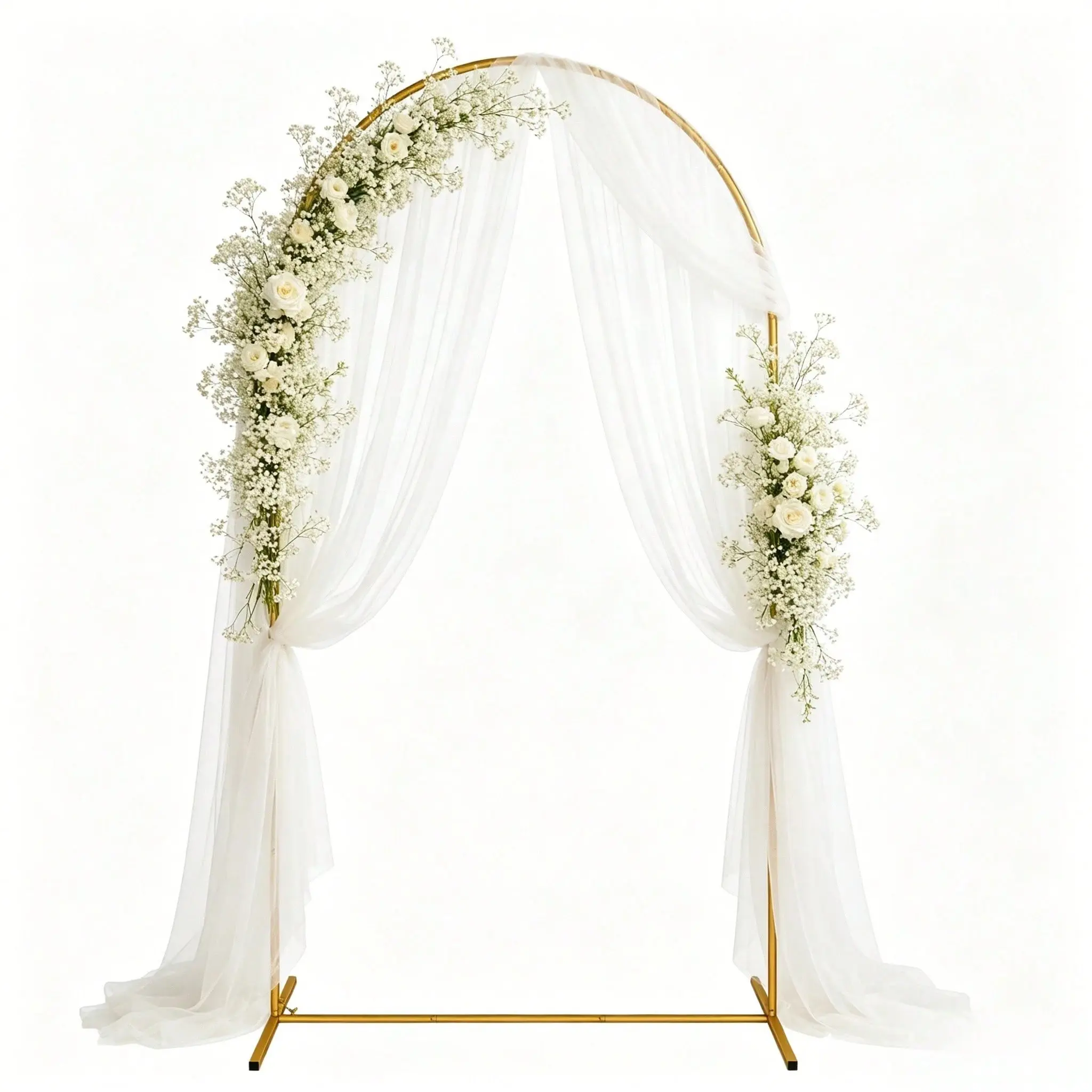 Golden Metal Party Arch, 4/5/6/6.6/7.2ft Multi-size Frame, Reliable Balloon Arch Support, Balloon Arches Decorations, Versatile Decor for Wedding, Birthday, Baby & Bridal Parties