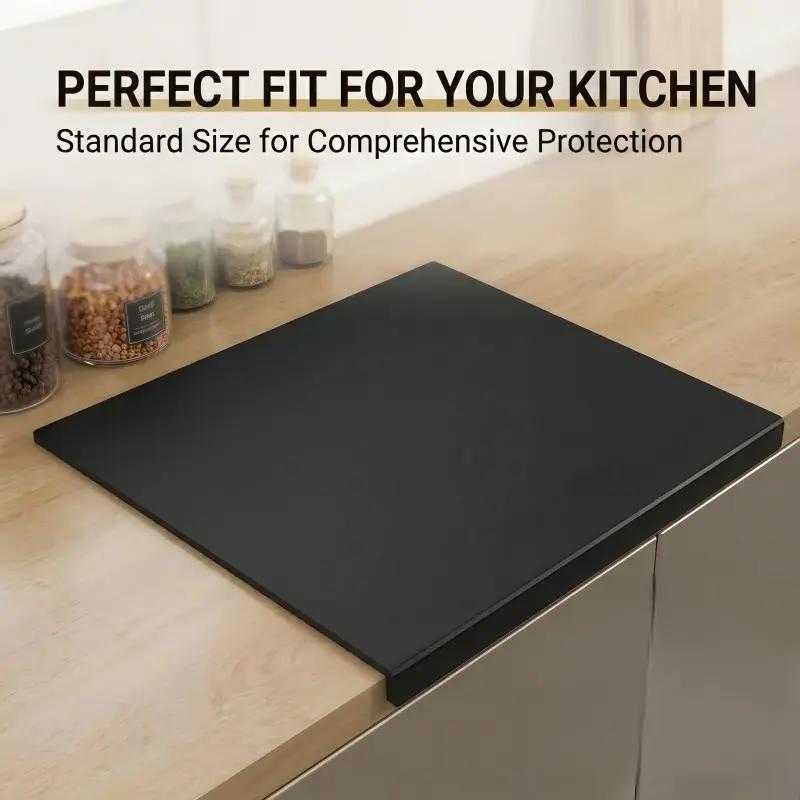 30x40cm black acrylic countertop cutting board with edges, waterproof, non-slip, durable, protects stovetop and kitchen surfaces, Cutting Boards for Kitchen