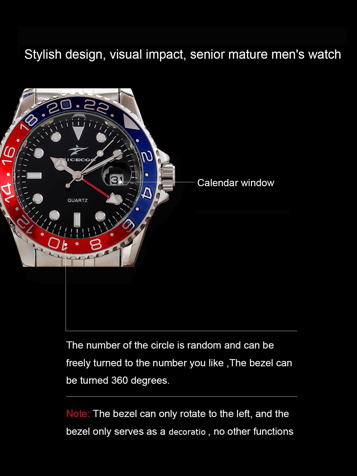 Men's Business Fashion Round Dial Stainless Steel Quartz Wristwatch for Party, Trendy All-match & Exquisite Watch for Birthday Gift with Box Men's Business Fashion Round Dial Stainless Steel Quartz Wristwatch for Party, Trendy All-match & Exquisite Watch for Birthday Gift with Box