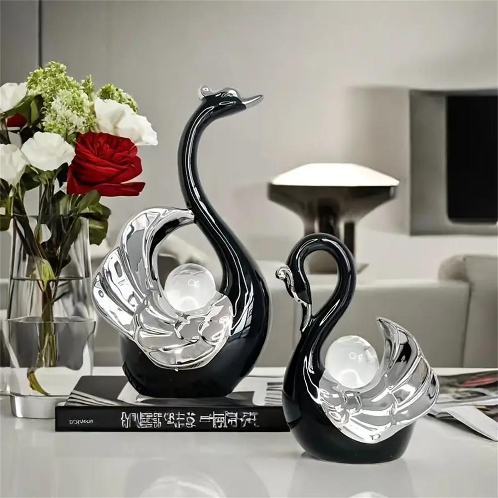 Swan-Design Ornament, Creative Desktop Decoration, Modern Home Decor for Living Room Entrance TV Cabinet, Room Decor, Home Decor