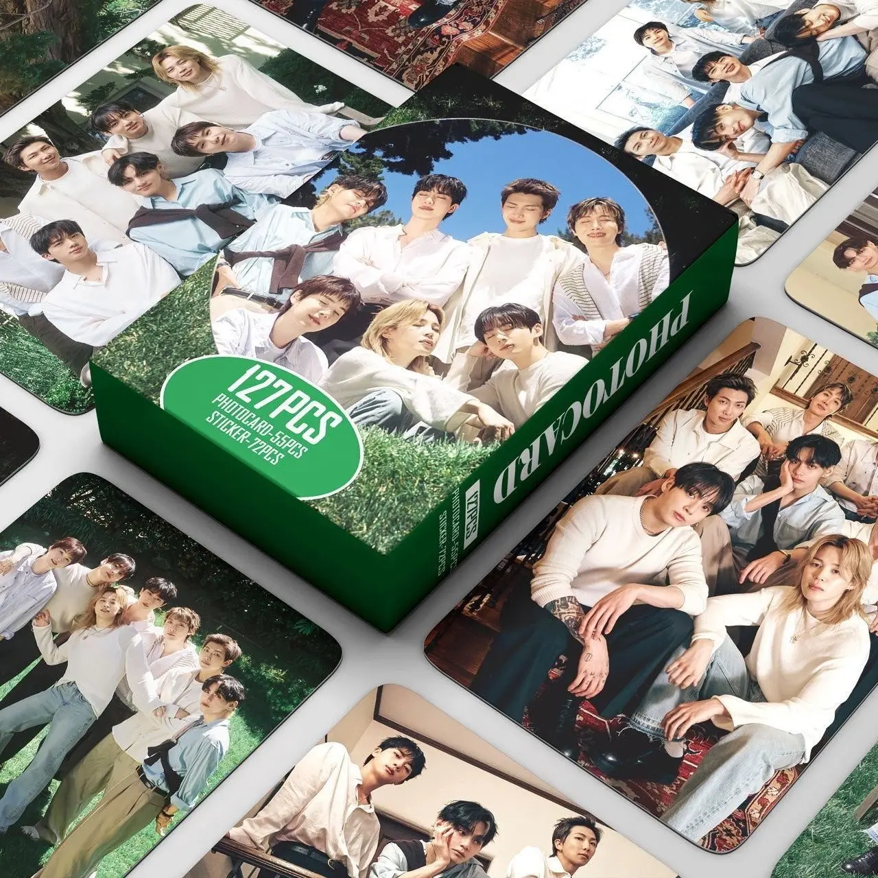 BTS 2026 FESTA 127PCS HD Double‑Sided Laser Holographic Photocard Collection Gift with personal exclusive color lomo card