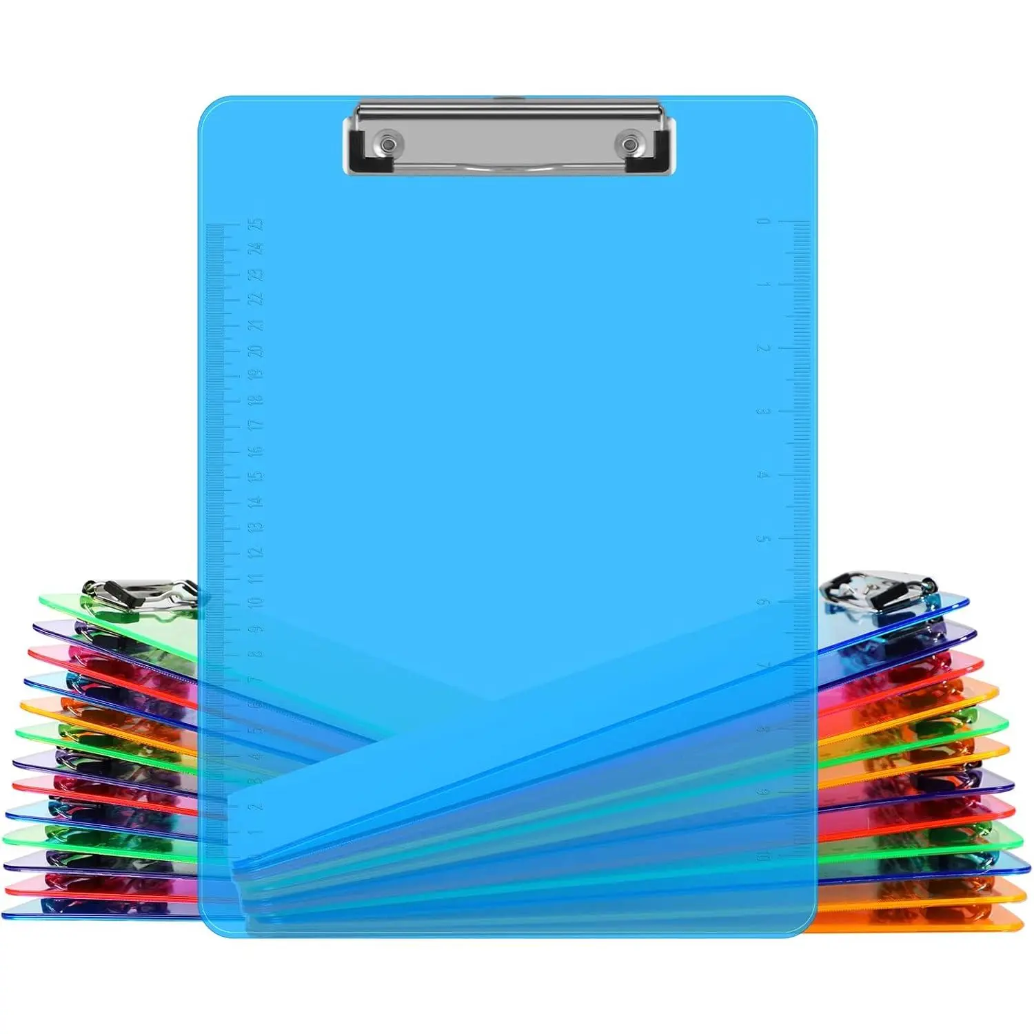 Clipboards,  25 Pack Plastic Office Clipboards,  Transparent Color Plastic Clip,Letter