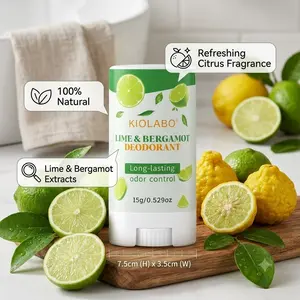 Lime & Bergamot Antiperspirant Deodorant Stick, Aluminum Free & Baking Soda Free, 24H Long-Lasting Odor & Sweat Protection, Fresh Citrus Scent 15g