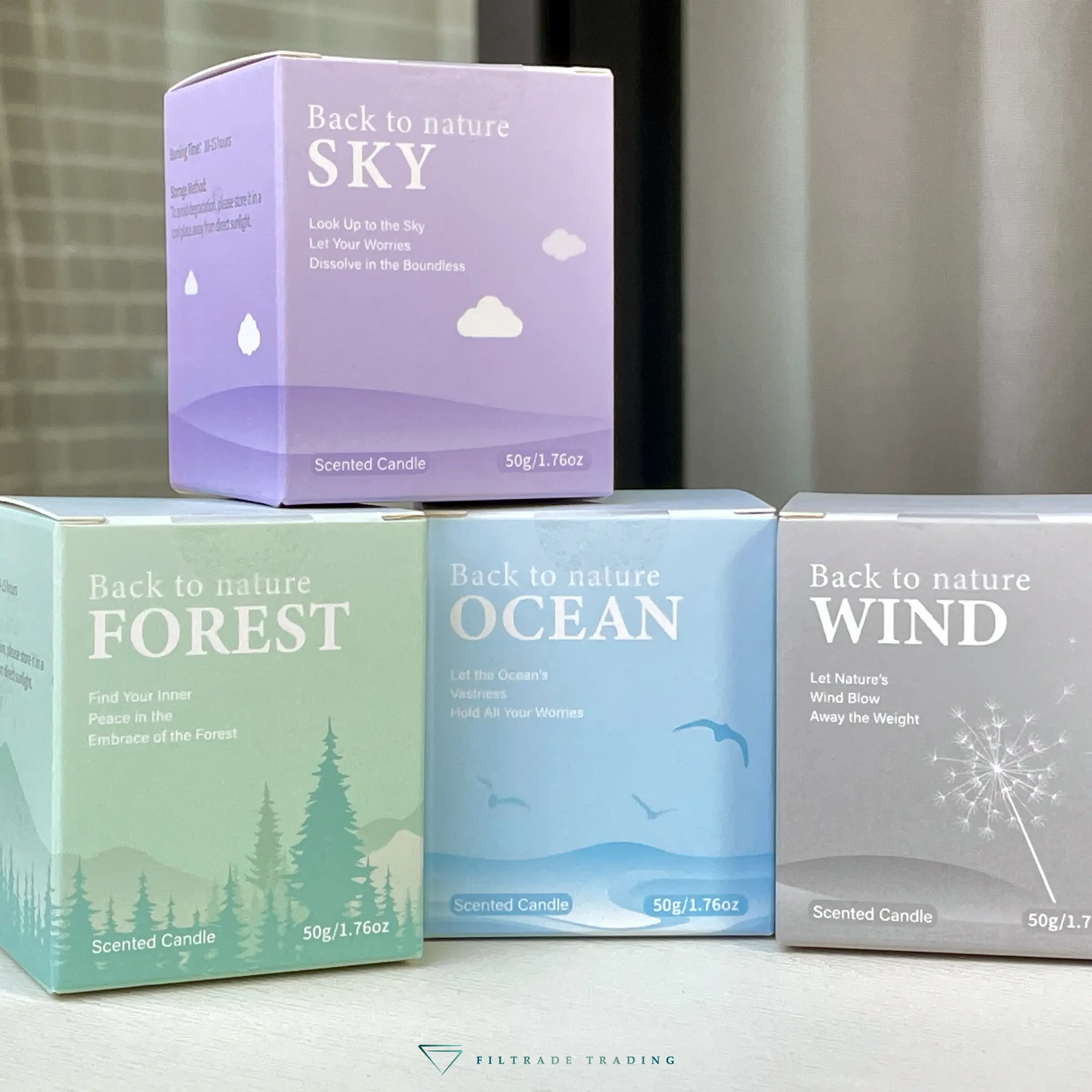Nature Discovery Mini Scented Candle Set | 4 × 50g Soy Wax Glass Candle with 4 Scents
