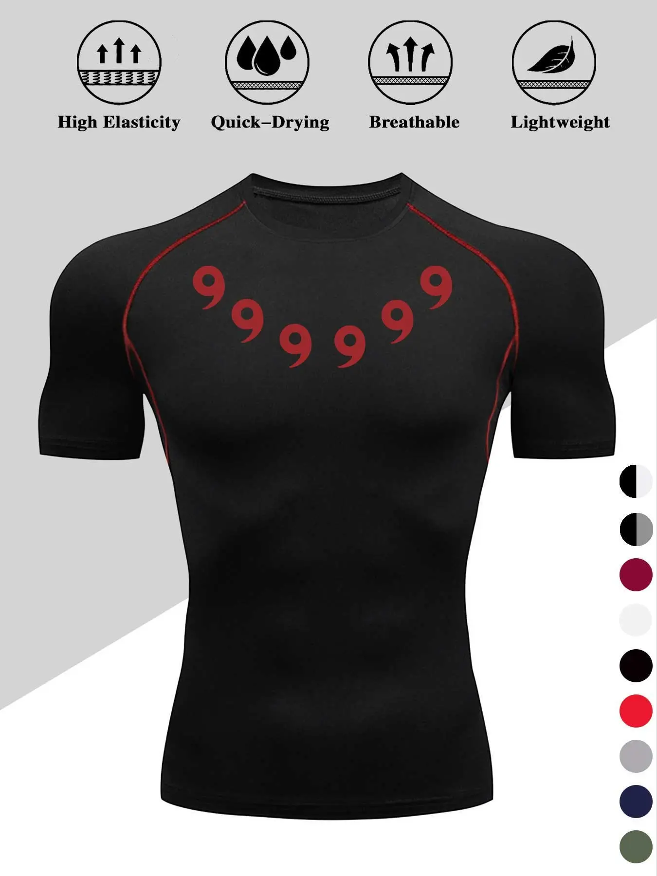 Men's Simple Print Sporty Tight Fitness Set, Ideal for Gym, Yoga, Indoor Training, Outdoor Leisure, Fashionable and Versatile