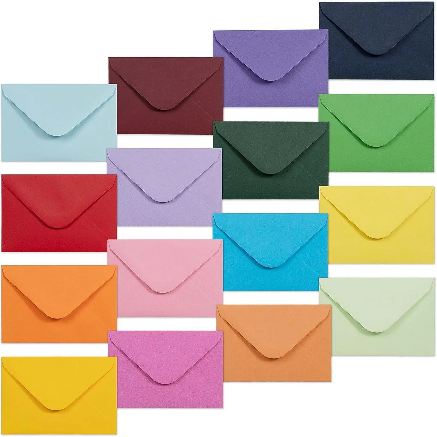 Gift Card Envelopes 160-Count Mini Envelopes Paper Business Card Envelopes Bulk Tiny Envelope Pockets 16 Colors 4 x 2.7 Inches