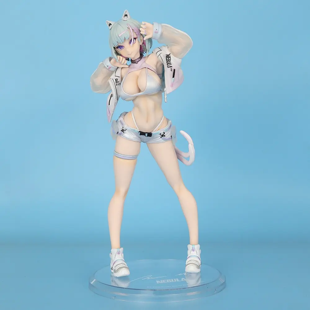 Anime Girl Figure Collectible, Near Future Cat Design, Nekomimi Futuristic Anime Model, Perfect for Fans and Collectors