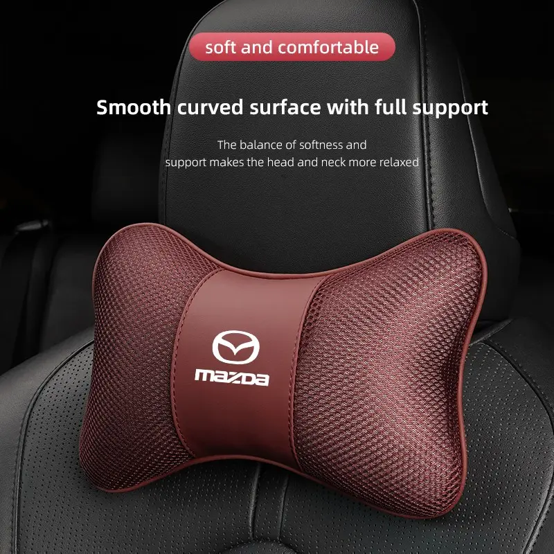 Car Headrest Neck Support Pillow Breathable Comfortable For Mazda 2 6 CX-5 CX-80 CX-70 CX-90 MX-30 CX-60 CX-50 CX-30 BT-50 e-TPV CX-3 CX-8 ATENZA CX-9 CX-7 MX-5 Mazda 5 3 RX-8