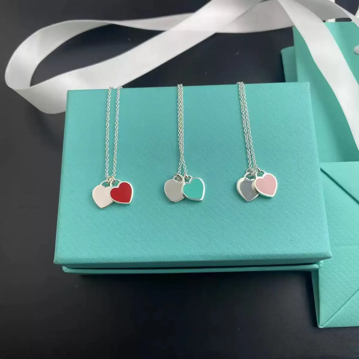 Timeless Tiny Double Heart Charm Layerable Necklace, Sleek Smooth Surface, Versatile Stackable Style, Perfect for Daily Outfits & Matching With Besties, Trending Jewelry, Ideal Gift for Loved Ones, Family & Friends, Must-Have Aesthetic Accessory