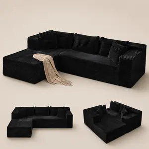 [2 Packages shipping] Modular Sectional Sofa, 106 in Comfy Fluffy L Shaped Couches for Living Room, Oversized Sofa Sleeper with Deep Seat, No Assembly Required