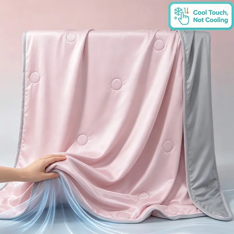 Ultra Cool Touch Summer Bed Quilt, Soft Lightweight Cooling Comforter for Night Sweats, Double Side Cooling Breathable Bed Blanket All Season Use, Portable Cooling Throw Blanket for Sofa Bed Camping