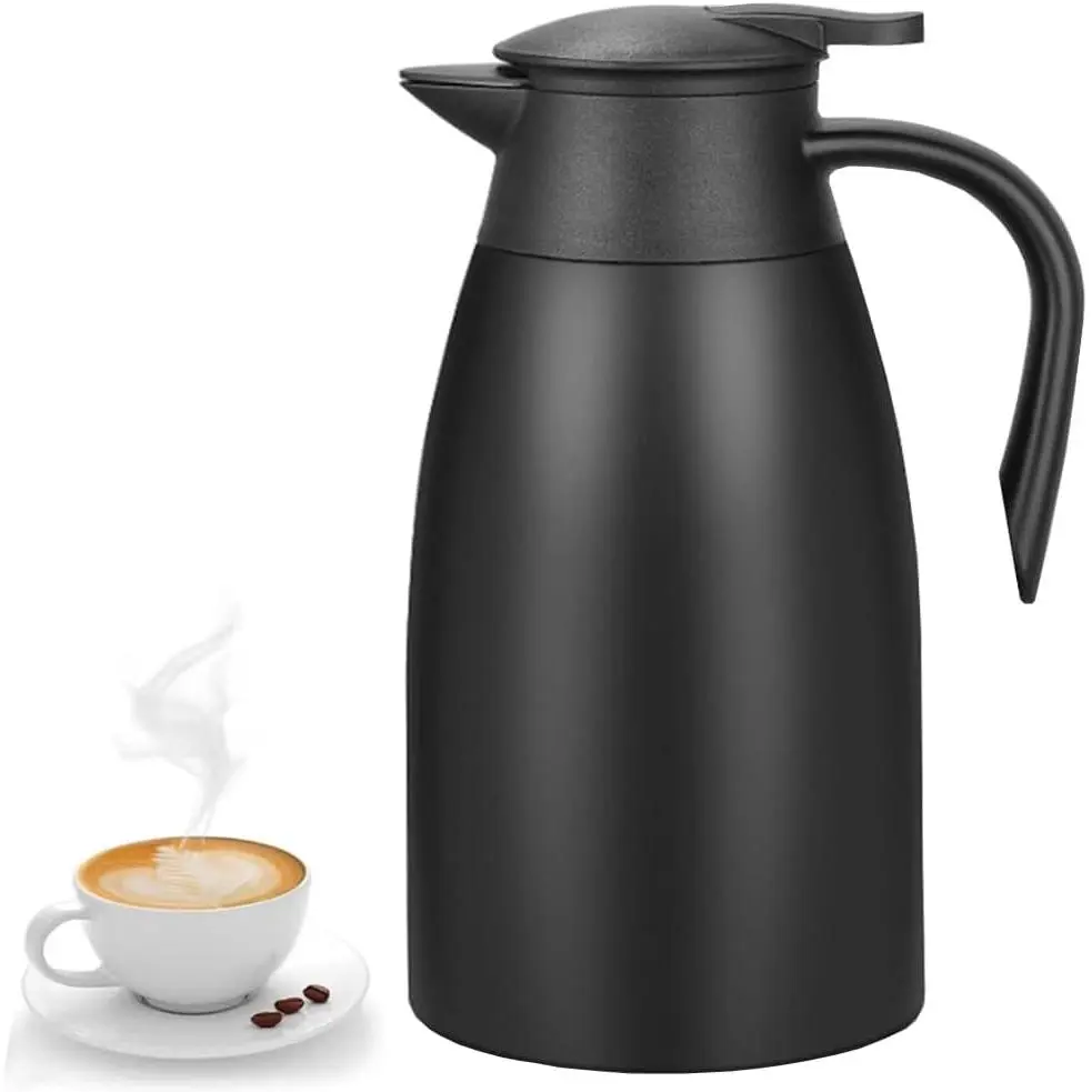 70 oz Thermal Coffee Carafe Stainless Steel, Insulated Coffee Carafe - Double Walled Vacuum Coffee Thermos Water Beverage Dispenser for Keeping12 Hour Hot/24 Hour Cold Water, Thermal carafe