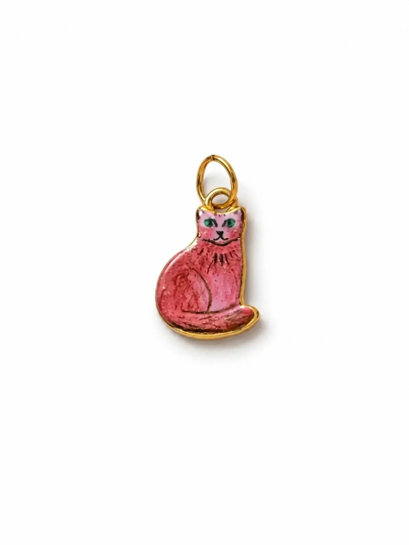 3D Sitting Cat Pendant, Durable Anti-Fade with Loop, Ideal for DIY Beaded Bracelets & Jewelry Making, Cute Animal Pattern