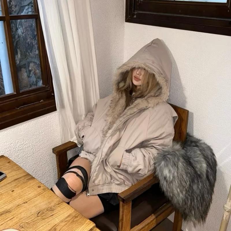 Static Cuff Winter Warm Clothing Men Women Retro Simple Plush Coat Sportswear New Loose Leather Motorcycle Punk Fur Collar Jacket Couple