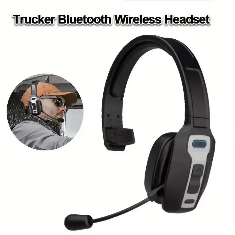 Wireless Over-Ear Bluetooth-compatible 5.2 Earphones, Active Noise Cancellation, Lightweight, Multi-Device Compatible, Ideal for Truck Drivers