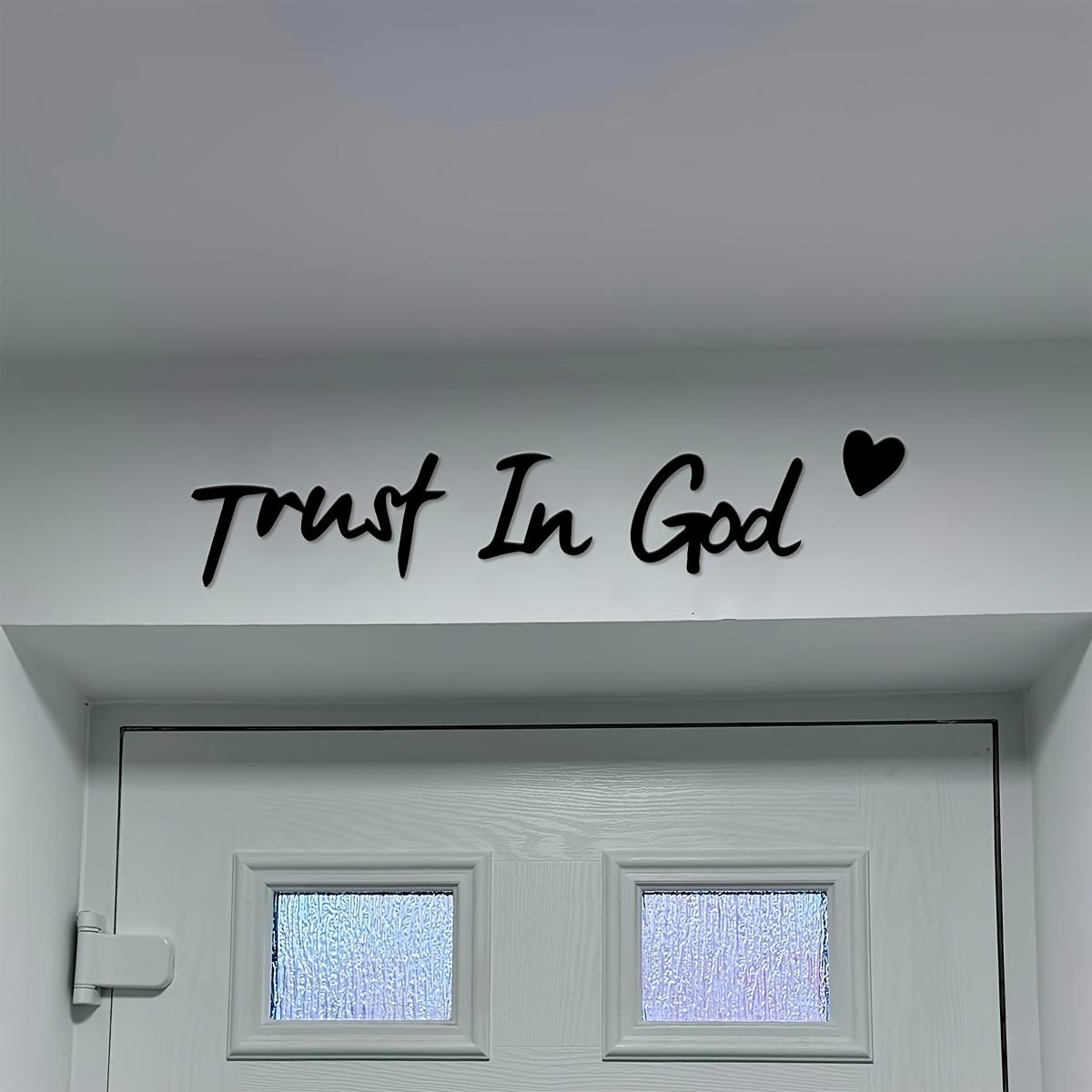 Trust in God Letter Pattern Wall Hanging Decor, Inspirational Wall Hanging Decor for Home, Prayer Room & Farmhouse Decor, s, Art Wall Decoration upside christmas tree pink ribbon peach basket Cowboy Plush Set cleaning  mop  bucket Cordless Travel Vacuum B