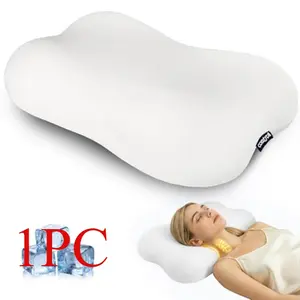 Ergonomic Cervical Pillow — Contoured Memory Foam Pillow. Suitable for Side, Back, and Stomach Sleepers. Deep-Profile Design with Cloud-Soft Shoulder Support. Includes Cooling Pillowcase.
