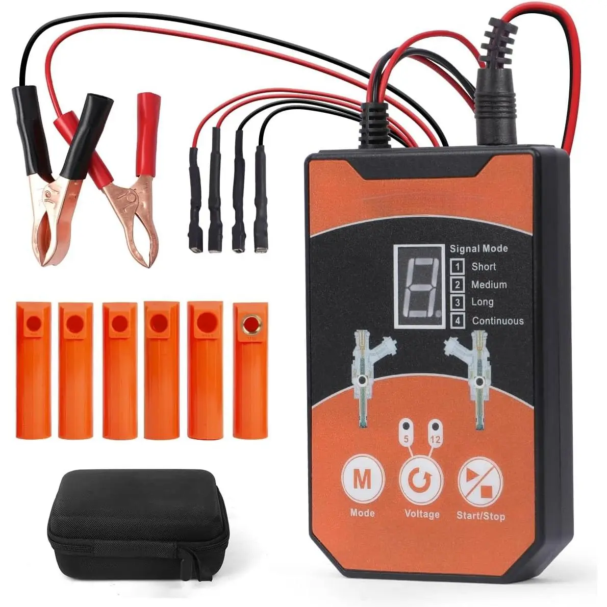 Fuel Injector Cleaner Kit Universal Fuel Injector Tester And Cleaner Kit,8 Pulse Modes Fuel Injector Cleaning Kit,DIY Fuel Injector Cleaner Tool with 6 Size Cleaning Adapters,12V/5V Output Power