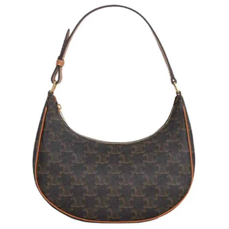 Celine Ava Classic Arc de Triomphe Monogram Leather Crossbody Bag for Women, Tan