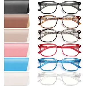 6 Pack Reading Glasses for Women, Reading glasses men, Blue Light Blocking Readers, Computer eye glasses, Cheaters