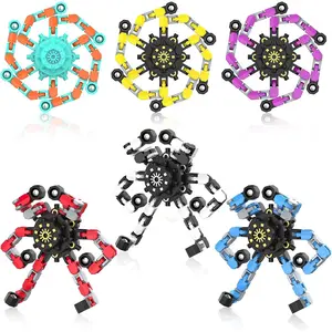 6PCS Transformable Fidget Spinner for Kids,Deformable Chain DIY Robot Spinner Sensory Toy, Stress Relief Fingertip Gyros Fidget Toys Party Favors Graduation Giftsfidget toys
