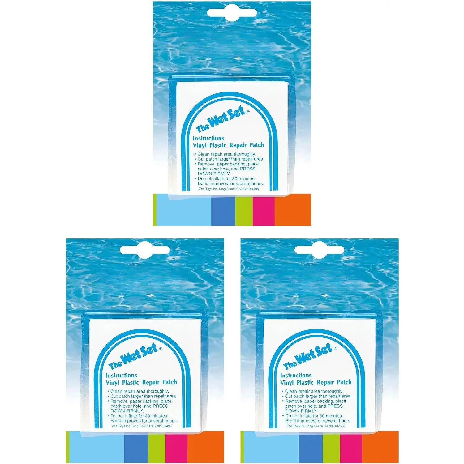 Wet Set Adhesive Vinyl Plastic Swimming Pool Tube Repair Patch 18 Pack Kit