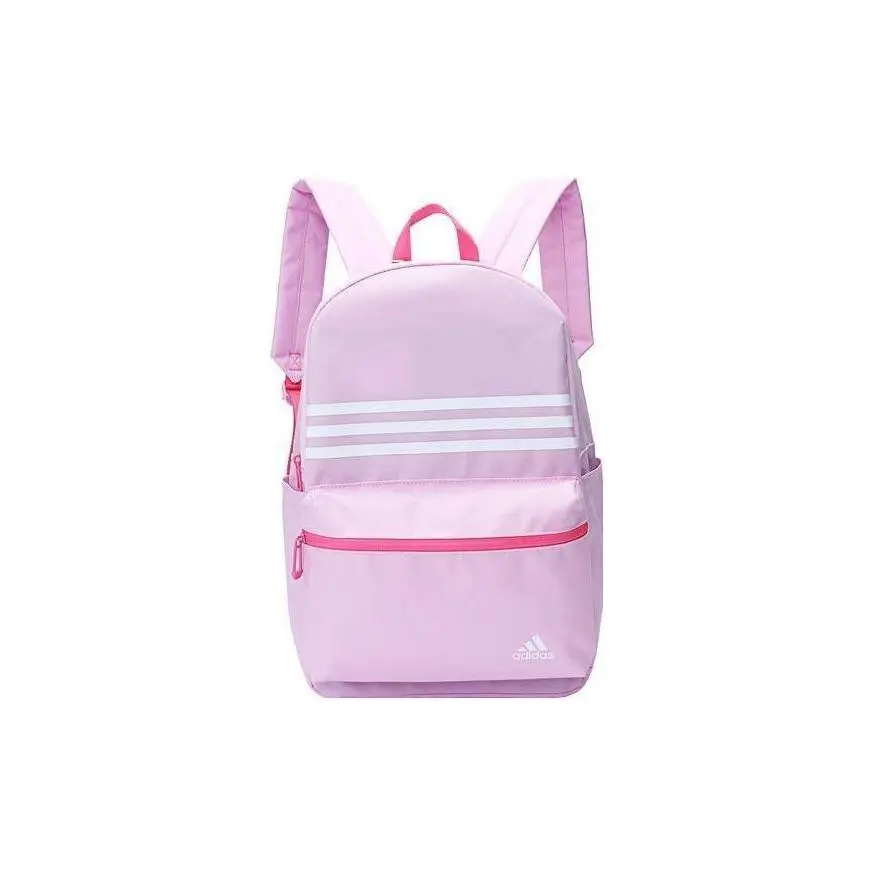 Adidas Logo Zippered Fabric Backpack – Medium Size for Women, Pink