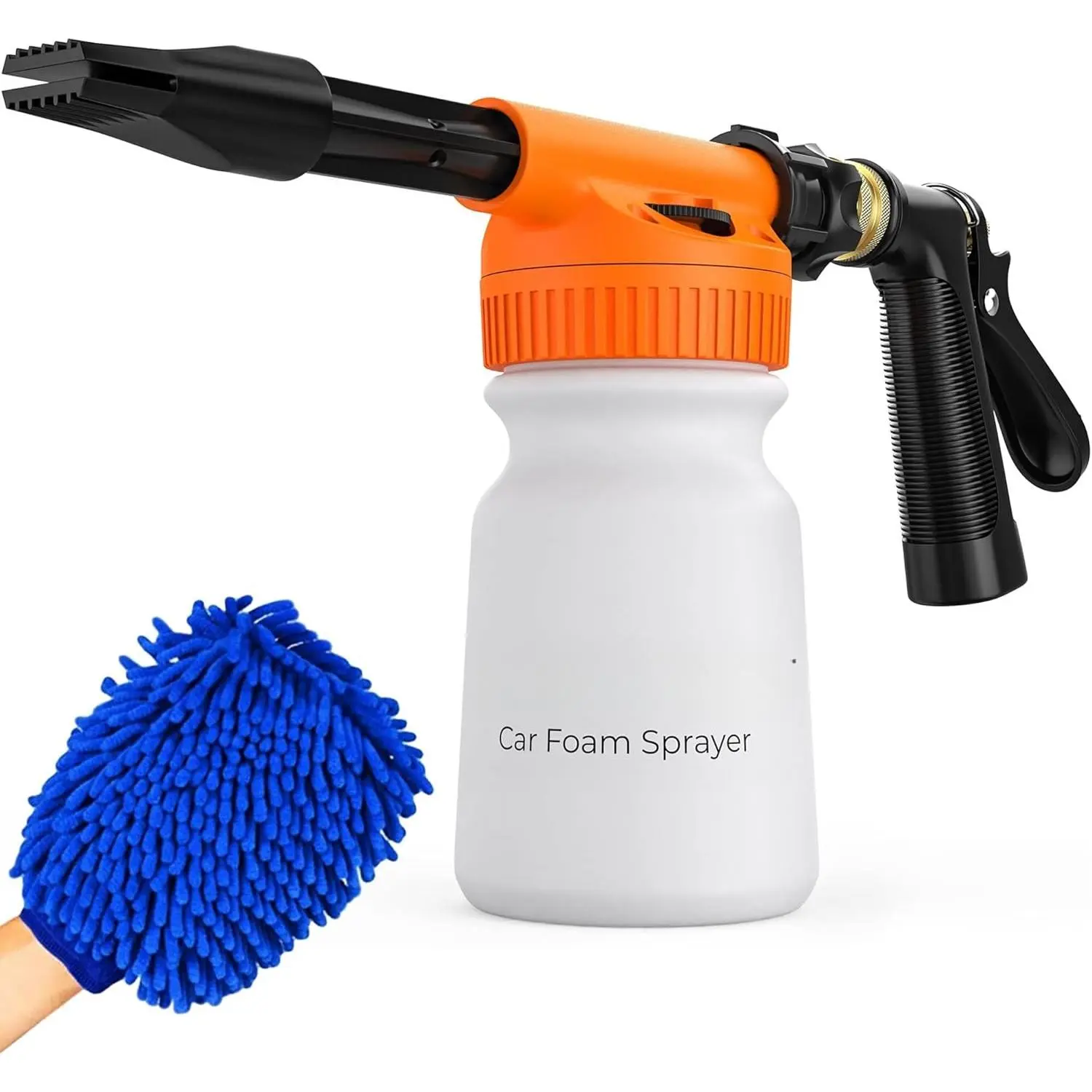Wash   + Microfiber Wash Mitt -  Cannon Works with Any Soap - Garden Hose   Sprayer -  Wash Kit -  Accessories  Blaster (Orange   with Mitt)