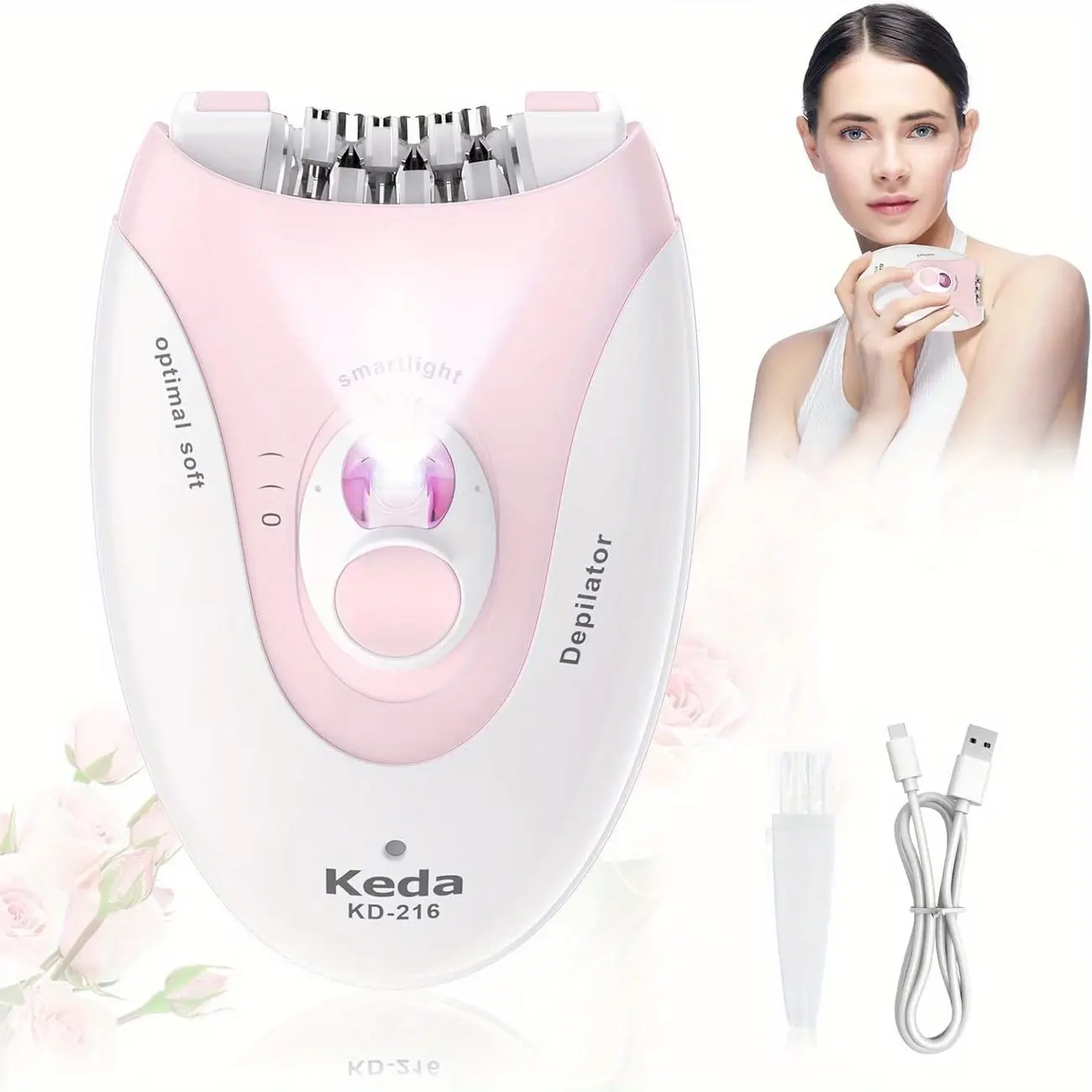 Women's Electric Hair Removal Device, 36 Stainless Steel Blades, Gentle Hair Removal, Smooth Skin Solution, Leg and Hand Use