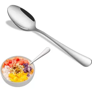 8-Piece 6.7 Inches Stainless Steel Tea Spoon,Durable Dishwasher Safe Teaspoons,Silverware Dessert Spoons For Kitchen,Small Spoons For Restaurant,Hotel