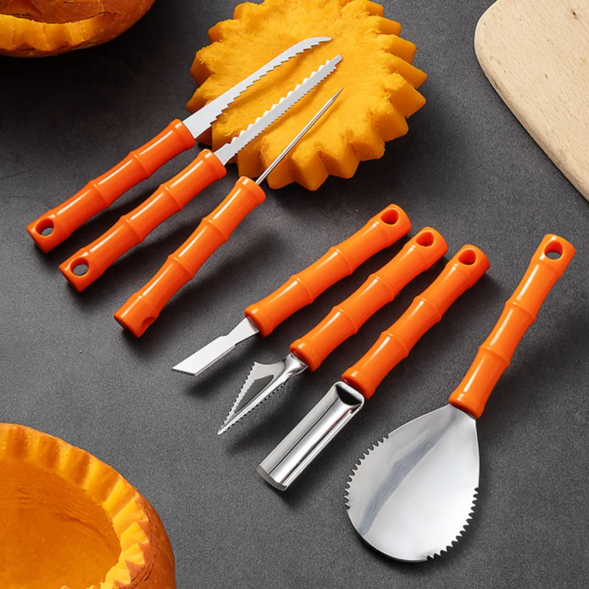 8pcs Halloween Pumpkin Carving Knife Set, Fruit Vegetable Sculpting Tools, Clay Modeling Kit, Handmade Pumpkin Lantern Tool Set