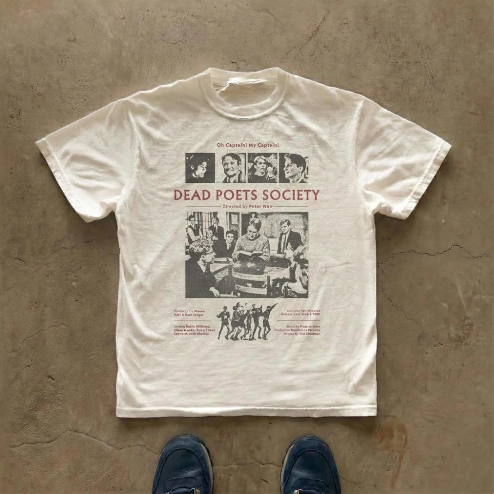 Dead Poets Society Tee Movie Poster Graphic T-Shirt Clothing Graphic Short Sleeve Shirt Unisex Men Women All-Season