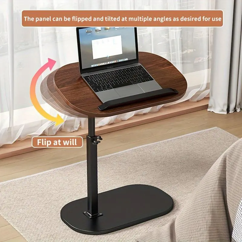 Portable Standing Desk for Home, Height Adjustable & Flipable, Sit Stand Dual Use, Bedside Tea Storage, Practical Furniture, Holiday Gift