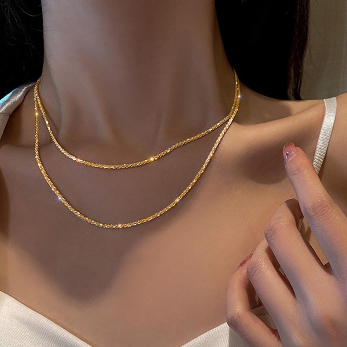 Minimalist Diamond Necklace, High-End Luxury Sparkling Collarbone Chain, Elegant Women's Jewelry, Simple Cold Style Pendant