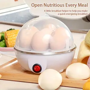 Mini Egg Boiler, Multi-Functional Steamer, Single Layer Transparent Lid, Large Capacity, Fits 7 Eggs, Space-Saving, Breakfast Essential, Kitchen Accessory, Gift Idea