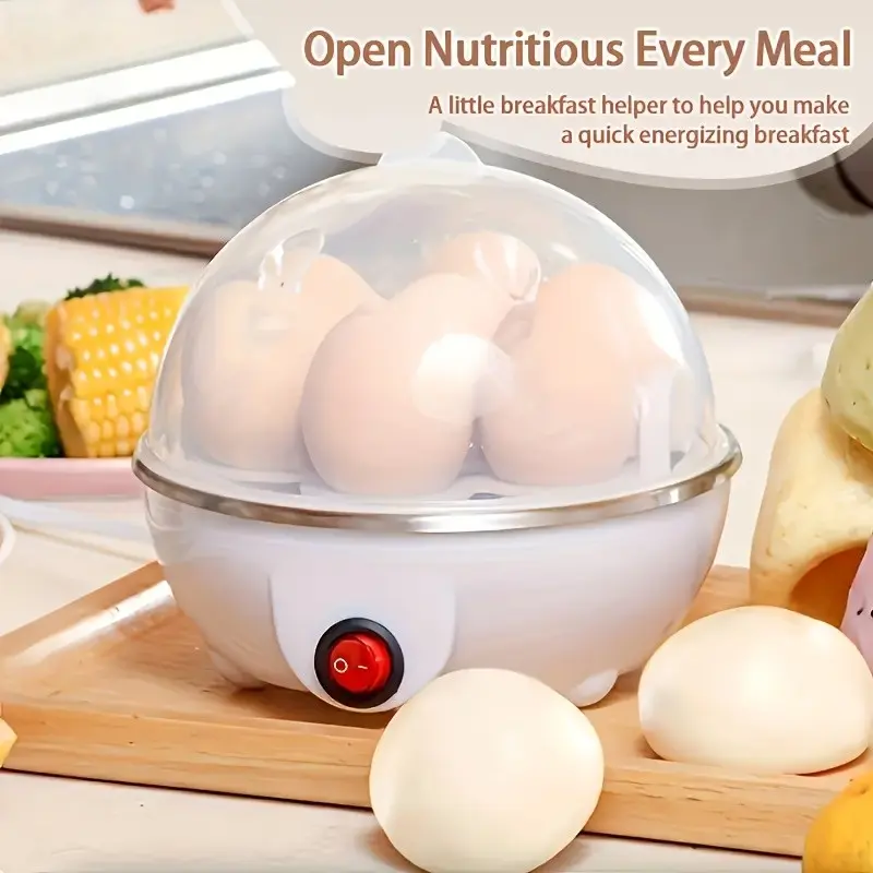 Mini Egg Boiler, Multi-Functional Steamer, Single Layer Transparent Lid, Large Capacity, Fits 7 Eggs, Space-Saving, Breakfast Essential, Kitchen Accessory, Gift Idea