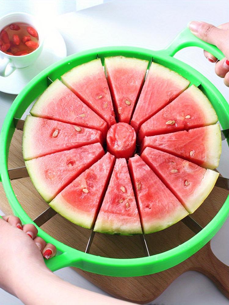 Easy-Grip Stainless Steel Manual Fruit Vegetable Slicer, Vegetable Cutting Slicer, Large Cutter for Perfect Watermelon Cantaloupe Slices, Ideal Kitchen Utensils for Home Use