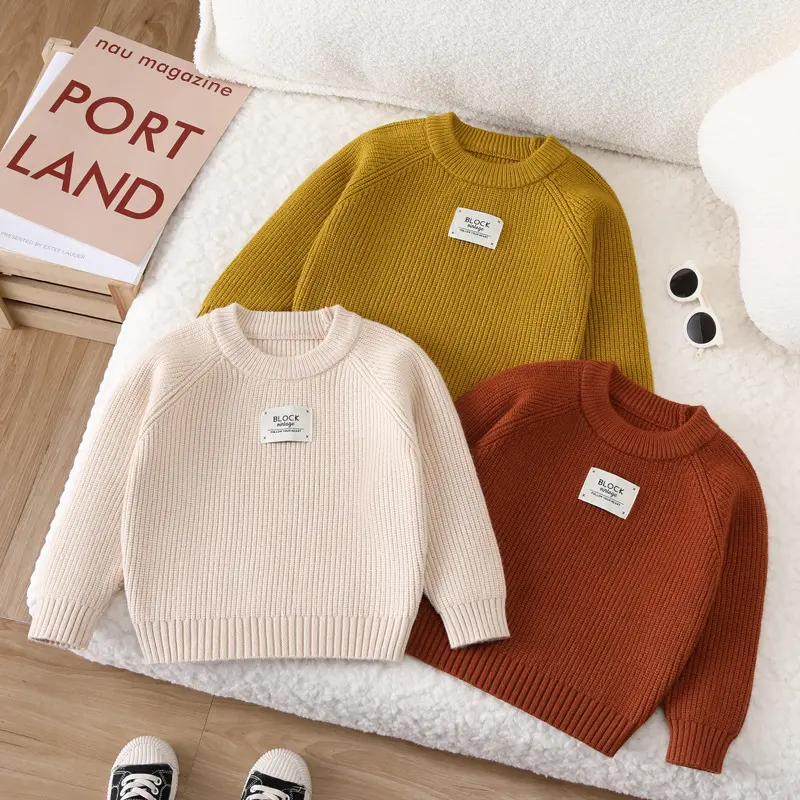 Boys Thick Knitted Pullover for autumn and winter. Simple casual sport top designed for toddlers, warm soft knitwear ideal for daily home wear, casual strolls and different outdoor activities when the weather turns cold.
