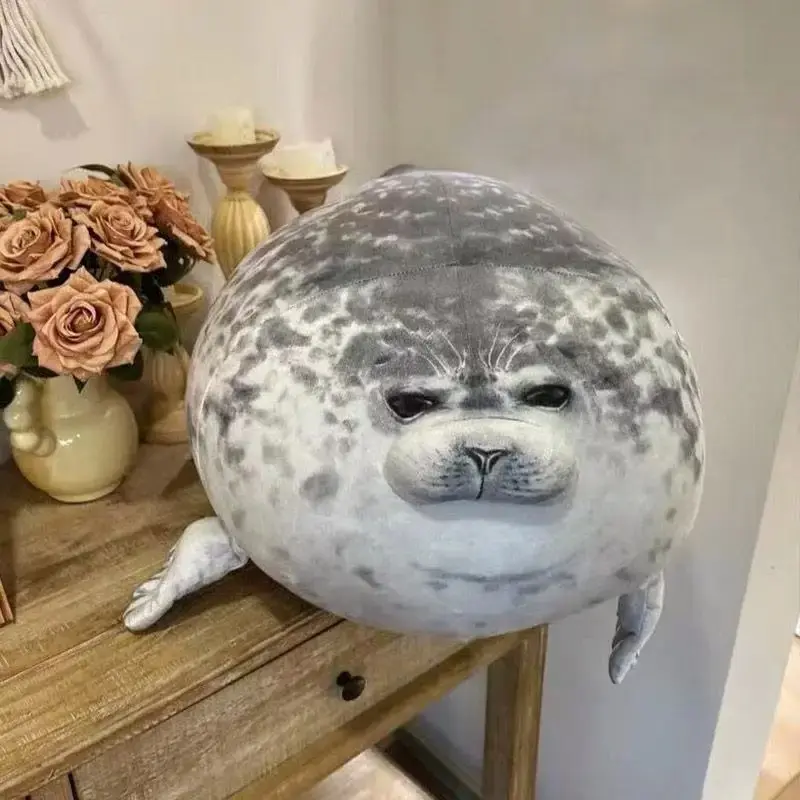 30/40cm Realistic Seal Plush Pillow, Trendy Chubby Blob Seal Toy, Soft Stuffed Animal, Large PP Cotton, Gift for Kids & Adults