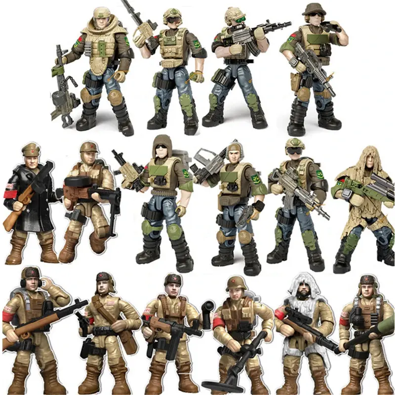 World War Army Military Special Forces Model Kits, Miniature Building Block Assembly Set, Creative Block Set for Kids’ Toys & Gifts, Miniature Set