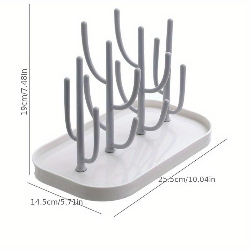 All-Purpose  Bottle & Cup Drying Rack, Built-in Storage for Pacifiers & Cleaning Brushes, Universal Fit for All Bottle Sizes,  for Home Nursery & Kitchen