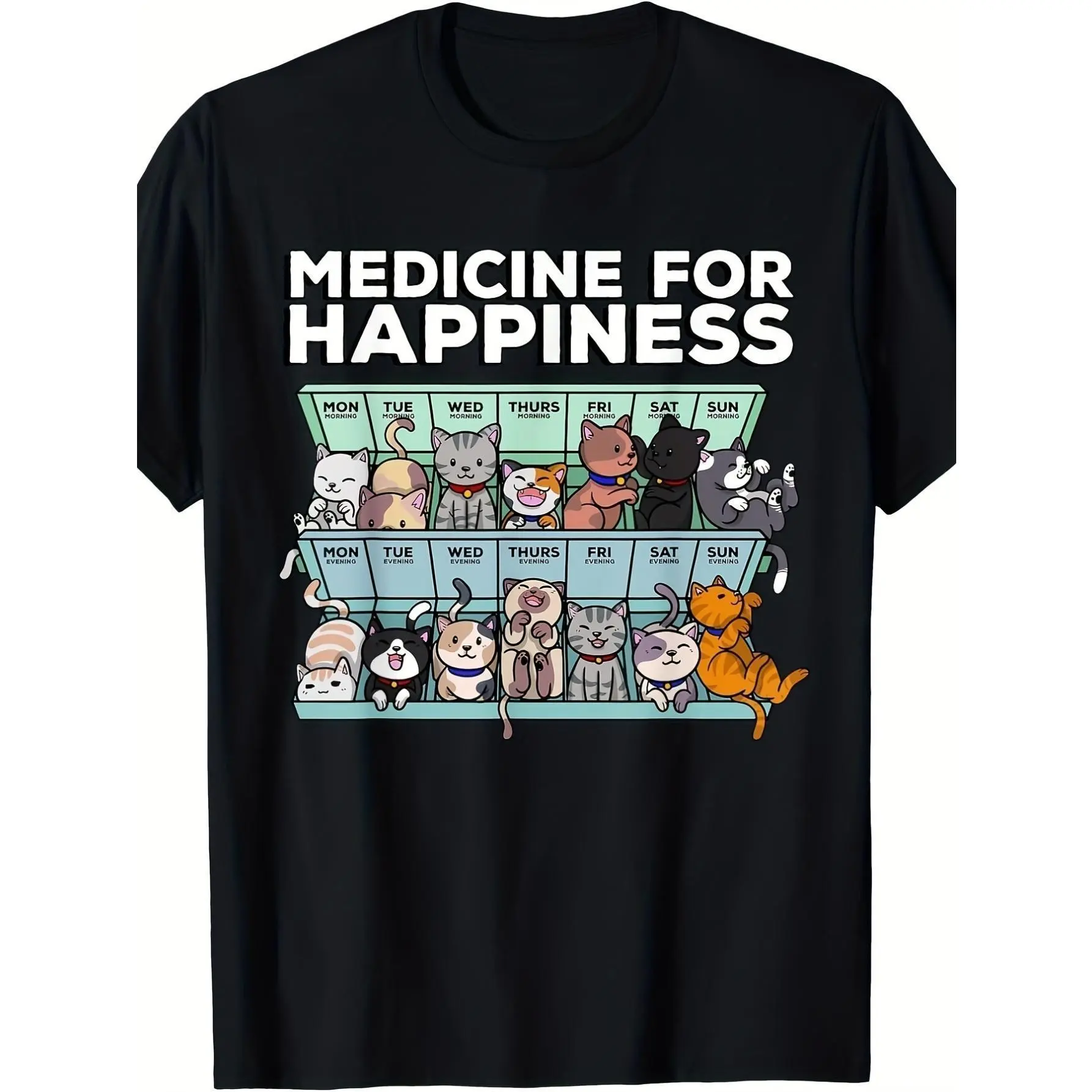 Men's Classic Pure Cotton Short-Sleeve T-Shirt - Cottagecore Goth Kawaii Anime Cat Design Streetwear Top, Soft Breathable, DIY-Friendly, Suitable for Casual Sports, Halloween Christmas Gifts, Tshirt, Shortsleeve, Menswear