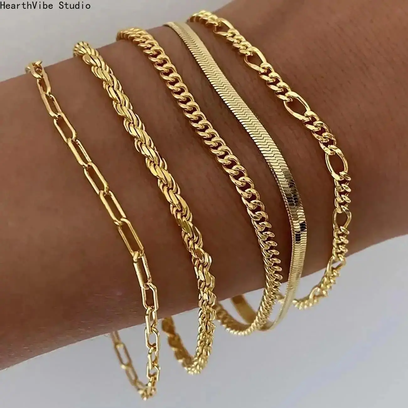 Women's 2026 Greenish Adjustable Spring Bracelets Set - Trendy Thin Dainty Stackable Cuban Link Paperclip Chain Unisex Jewelry Pack, Minimalist Sports Wristbands Gift for Her, Bracelet Bundle, Adjustable Bracelets