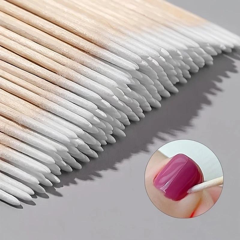Wooden Nail Clean Up Sticks, 200pcs Precision Nail Polish Removal & Cleaning Tool, DIY Nail Art Supplies for Home Salon Use