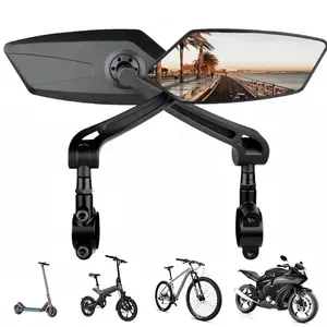 Bicycle Rear View Mirror Bike Cycling Clear Wide Range Back Sight Rearview Reflector Adjustable Handlebar Left Right Mirror Bicycle Parts Bike Accessories