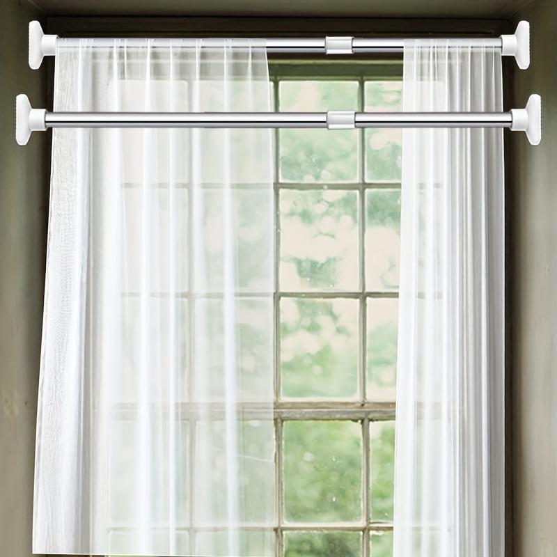 Telescopic Metal Closet Rod, 1 Count Plastic Clothes Drying Rack, Durable Punch-free Curtains Rack, Multi-purpose Hanging Rack for Living Room, Laundry, Balcony, Durable Sturdy Rack