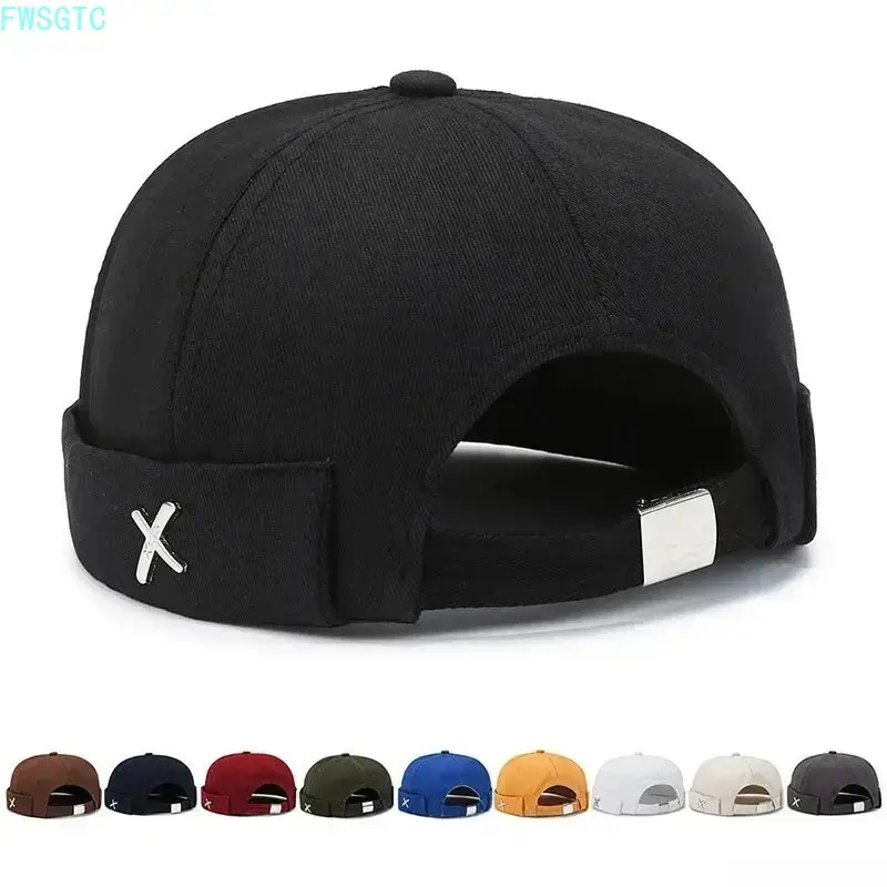 Unisex Solid Polyester Sailor Beanie Lightweight All‑Season Korean‑Style Street‑Wear Hat One‑Size‑Fit Casual Daily‑Wear Headwear Care Instruction: Do Not Bleach summerwins