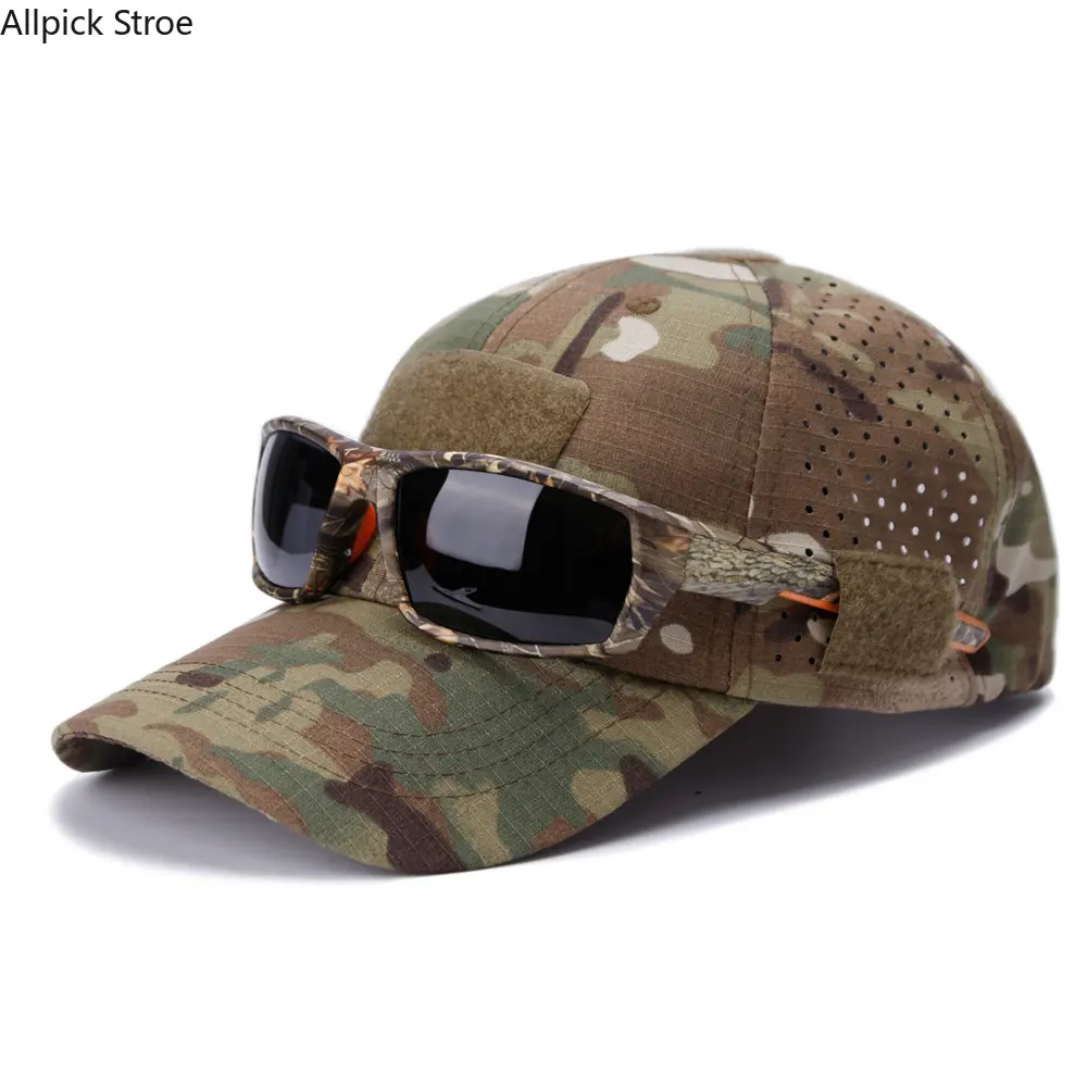 Men’s Tactical Camouflage Baseball Cap, Breathable Outdoor Sun Hat for Hunting, Hiking & Fishing, Adjustable Durable Camo Hat for Sport & Beach Wear tiktokshopbacktoschool